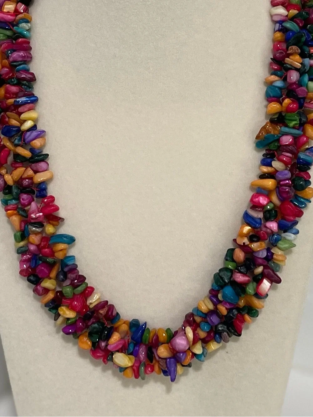Colorful Stone Necklace Beach Jewelry Vacation Boho Festival Summer Statement